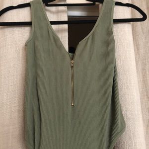 Olive green Leotard Top
